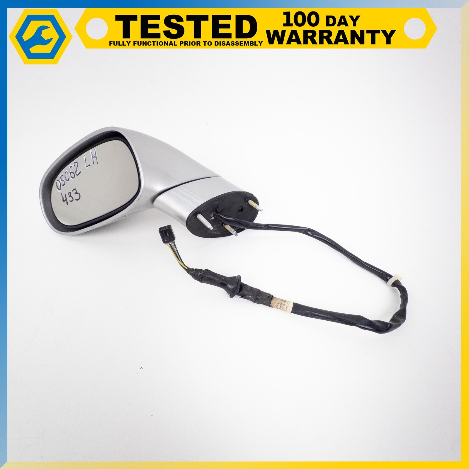 05-13 CHEVROLET CORVETTE C6 FRONT LEFT POWER FOLD DOOR MIRROR SILVER OEM