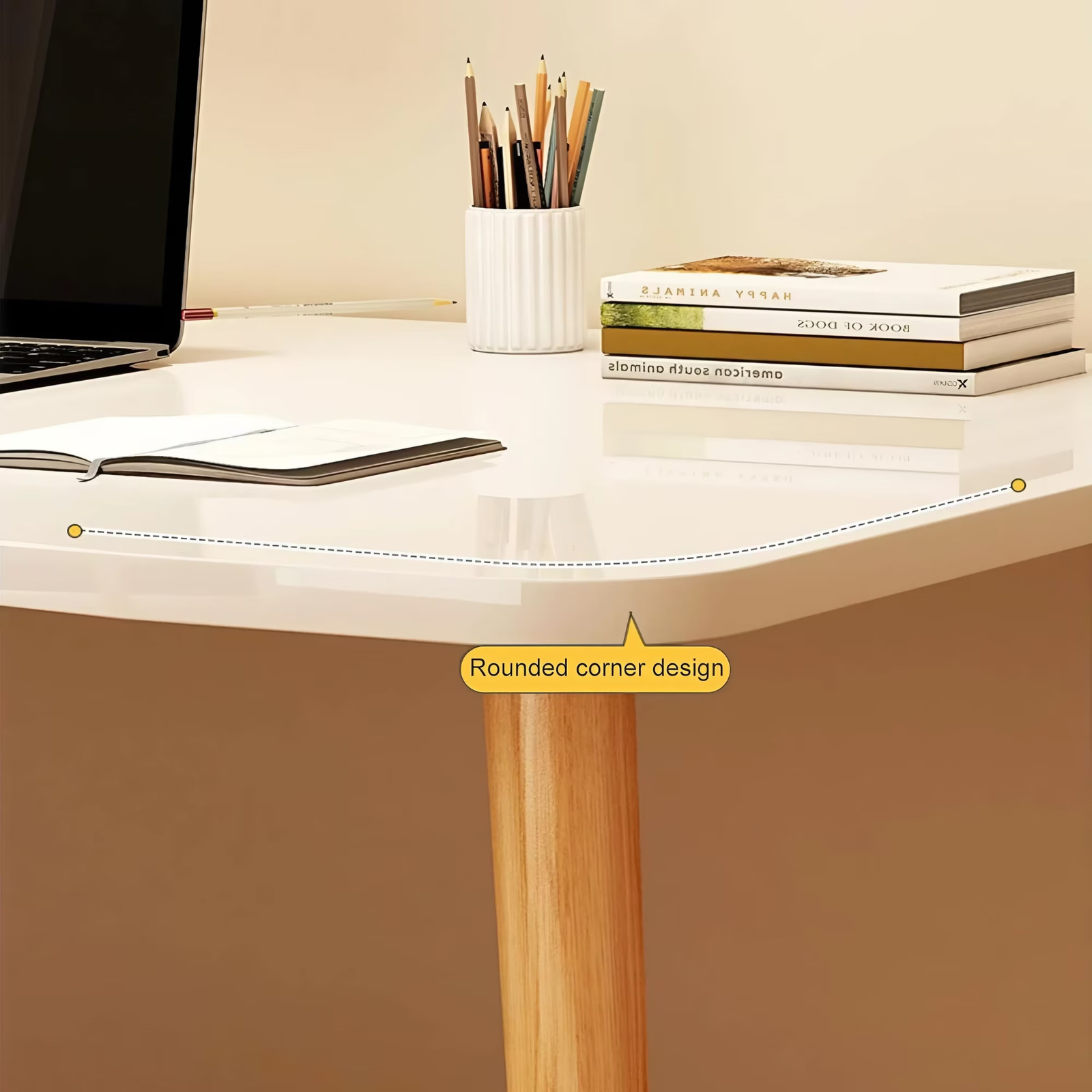 SRIAA 402030 Modern White Wooden Computer Table 40 L x 20 W x 30 H inches 15590₽