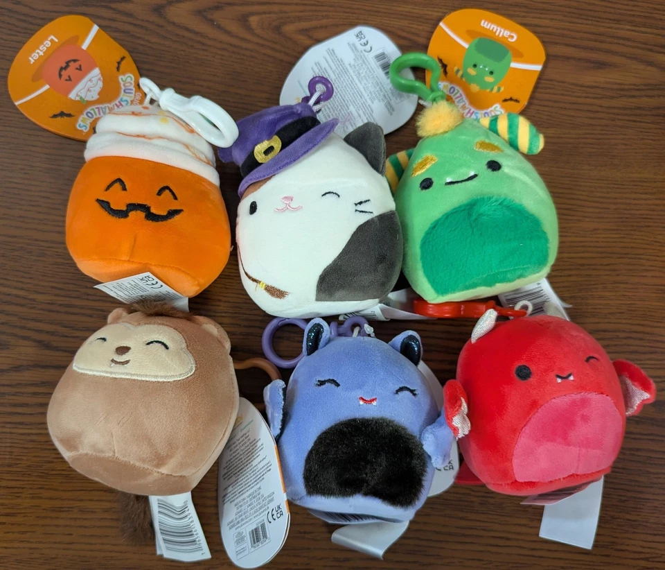 LOTE DE 24 - SQUISHMALLOWS ORIGINALES CLIPS TEMÁTICOS HALLOWEEN EN EXHIBICIÓN Foto 2 de 3