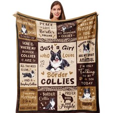 Border Collie Throw Blanket 50x60 Inch Fuzzy Fleece Dog Lover Gift Bedding