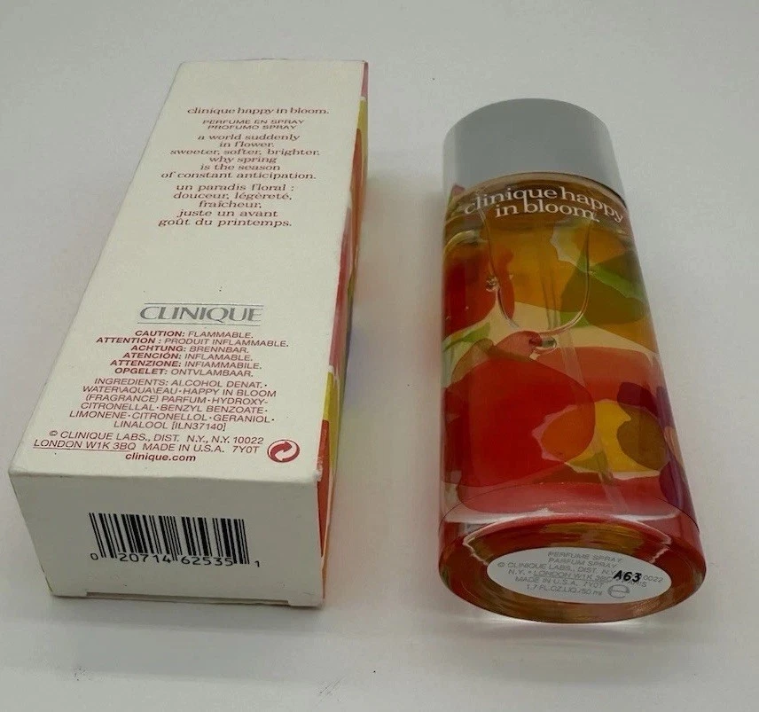 Clinique Happy In Bloom Perfume Spray 1.7oz 50ml RARO Fórmula Descontinuada NUEVO Foto 3 de 3