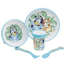 Bluey - Non Slip 5 Pcs Bicolor Premium Set Plate, Bowl, Tumbler,... ACC NEW