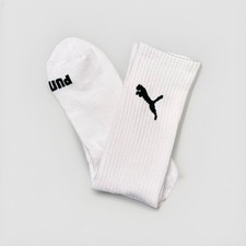 Puma 1 Pair White Crew Sock For Men/Women In Size 6-10