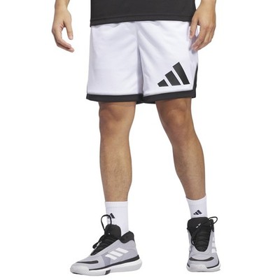 ADIDAS BASKETBALL BADGE OF SPORT 9&quot SHORTS WHITE/BLACK