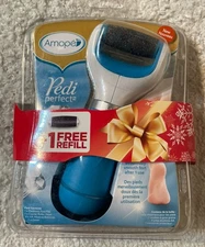 Amope Pedi Perfect Dry Foot File With Additional Refill Blue Regular Coarse-NEW-