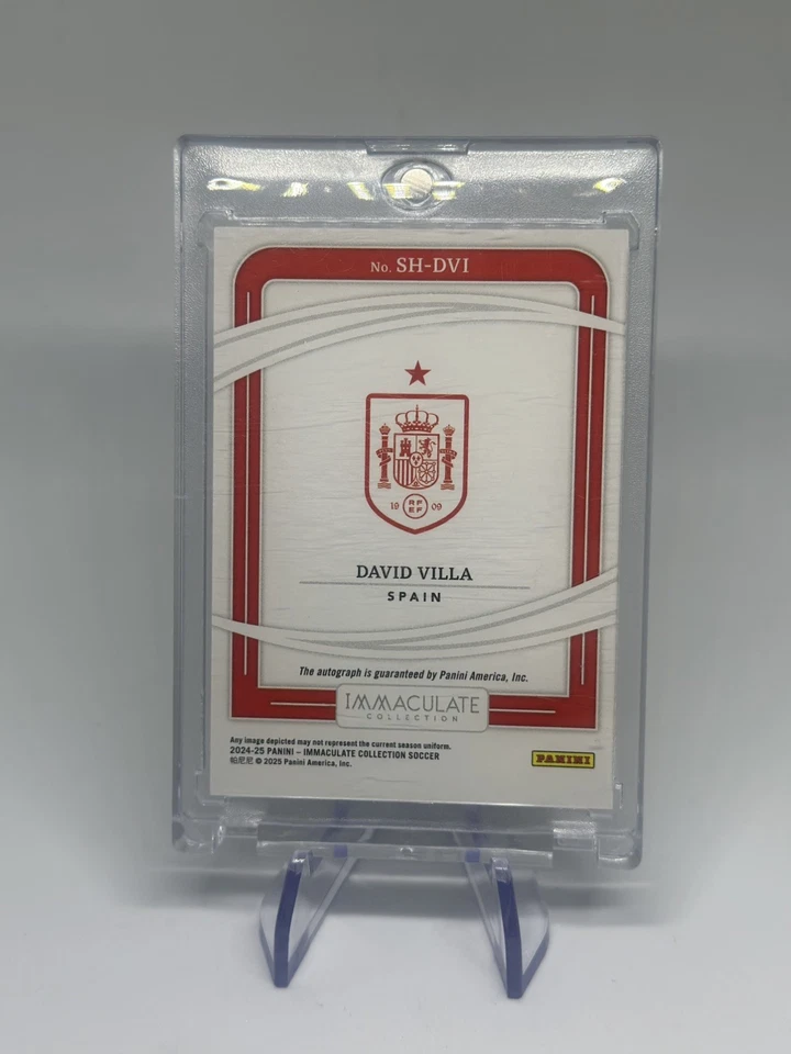 2024/25 Panini David Villa Shadow Box Auto Inmaculado Fútbol España/49 Barcelona Foto 2 de 2