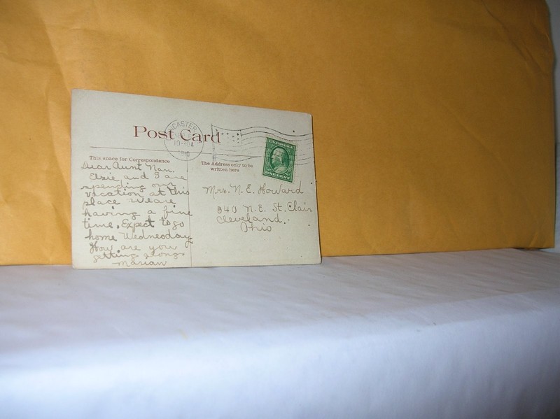 ANTIQUE POSTCARD MRS. N.E. HOWARD CLEVELAND OHIO 1910 LANCASTER COUNTY PA
