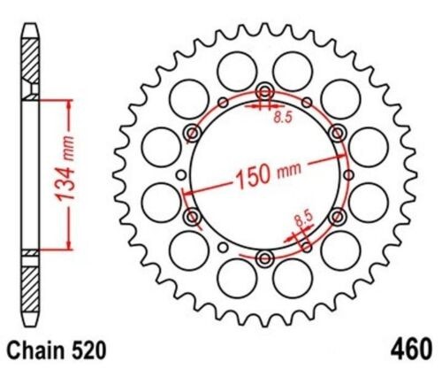 Roue à chaîne 49 dents résistant à l'usure pour Kawasaki KLX 300 R 520