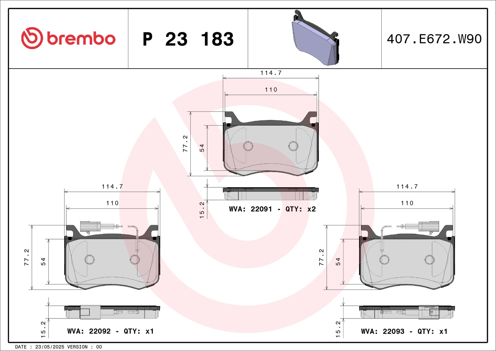 Fits BREMBO P 23 183 HAM PADS. PRZEDNIE FRONT Brembo ALFA ROMEO