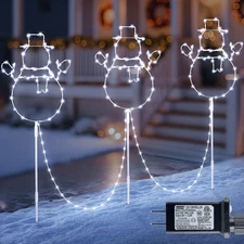 Christmas Walkway Lights 200LED White Decorations Pathway Lights Plug in,Timer