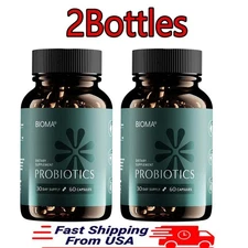 2 Pack BIOMA Probiotics Digestive Health Gut Support for Men & Women 60 Capsules