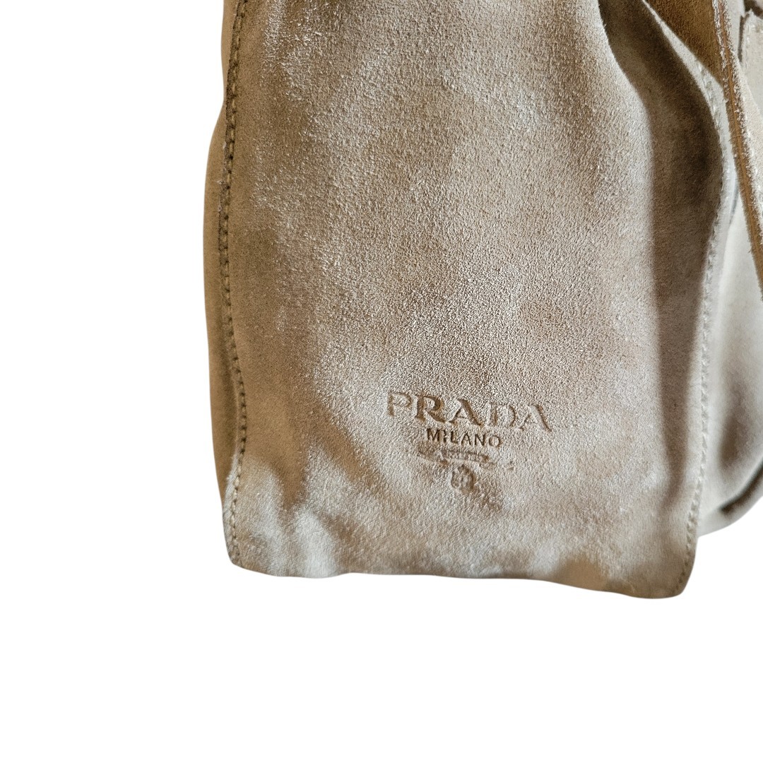 PRADA Shoulder Bag Suede Beige Auth 162513 thumbnail 16