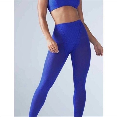 Savage X Fenty Peak Performance High-Waist Mesh Leggings Small 4/6 Electric Blue