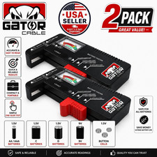 2-Pack Battery Volt Tester Checker For Small Batteries AA AAA C D 9V 1.5V Button
