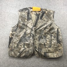 Vintage Camouflage Hunting Vest Mens Large Realtree Removable Orange Flag