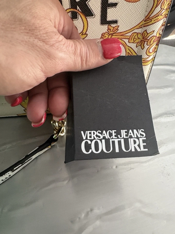 Versace Jeans Couture Baroque Print Shoulder Bag – Gold Buckle Chain – New! - Image 3 of 4