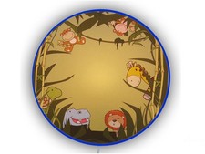 Kinder Wandlampe Schlummerlicht Ø25cm WILDE TIERE Motiv Kinderlicht Leuchte rund