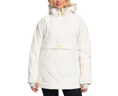 Roxy Radiant Lines Overhead Women's Snow Jacket - White Yellow Size Small Ski