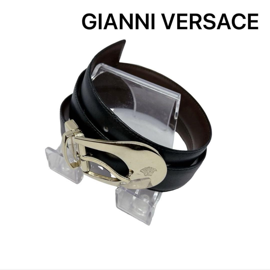 GIANNI VERSACE Medusa Belt, Leather, Black, Women display picture 1