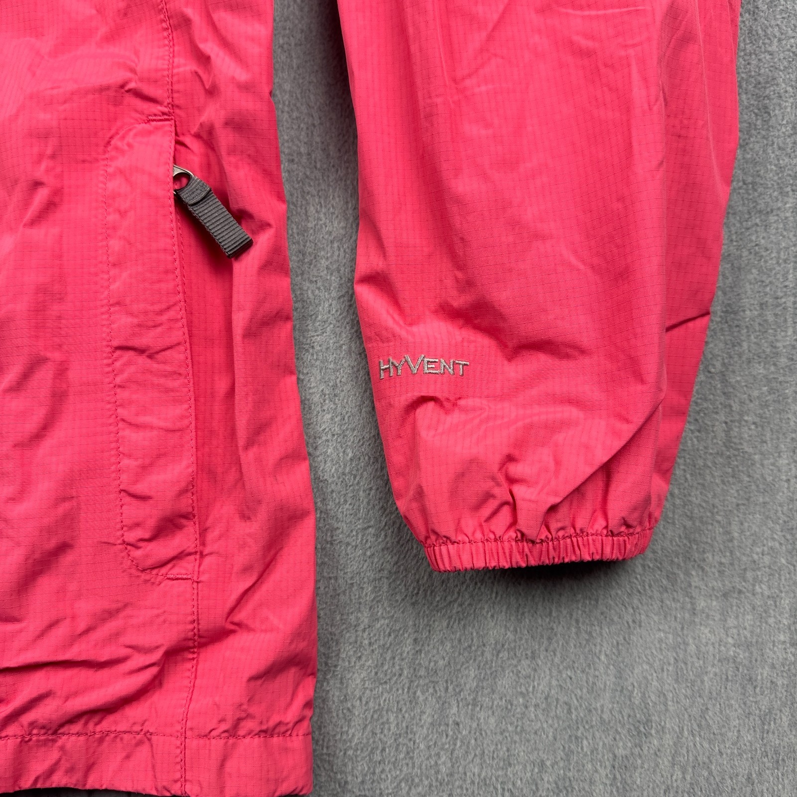 The North Face Jacket Teen Girls Large Pink Hyvent Hooded Full Zip Rain Coat thumbnail 5