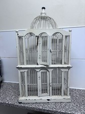 Vintage Large Wood & Metal french Bird Cage Shabby Chic architecture