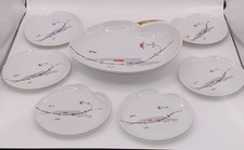 Wunsiedel 1950er Porzellan Konfektschale-Set 7tlg Art-Deco Vintage