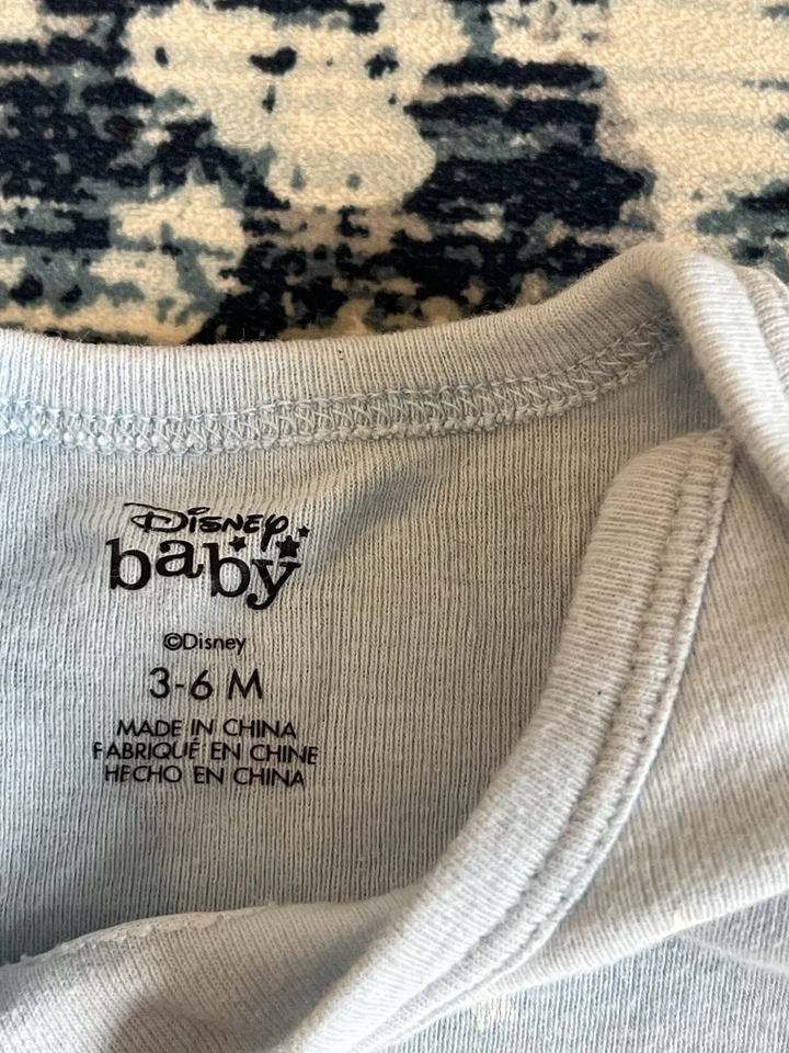 Disney Bebé Bordado Mickey Mouse Estrellas Blancas Azul Una Pieza Niños Talla 3-6M Foto 3 de 4