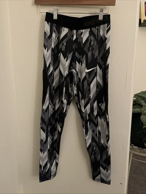 NIKE PRO YOUTH GIRLS DRI-FIT LOGO SEAMLESS STRETCH LEGGINGS SIZE LARGE