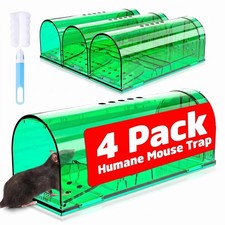 4 Pcs Humane Mouse Traps Indoor for Home, Live Trap No Kill Catch  Release