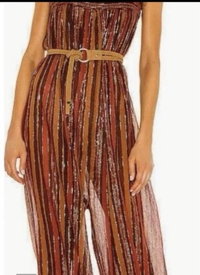 Free people Metallic Striped Harem Lurex Jumpsuit - Medium NWT