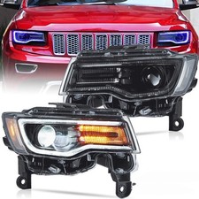 Clear Headlights For Jeep Grand Cherokee 2014-2022 Full LED Front Lamp W/Startup