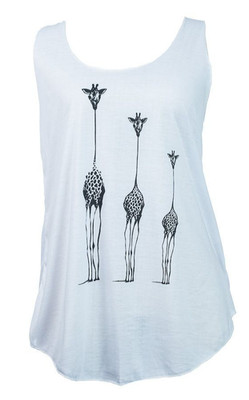 Mexicali Blues Giraffe Tank Top Ultra Lightweight Semi Sheer Ivory White Med NWT