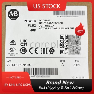 22D-D2P3N104 AB NEW Series A. PowerFlex 40P 0.75 kW 1HP AC Drive EXPRESS 1PCS CG