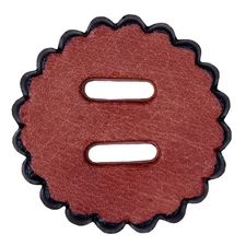 HILASON 18 Pack Slotted Scalloped Leather Rosette Concho Saddle Mahogany 2"