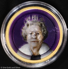 2023 Niue 1 oz silver $2 Icon Queen Elizabeth II Halo Coloured in OGP 96.45 per troy oz