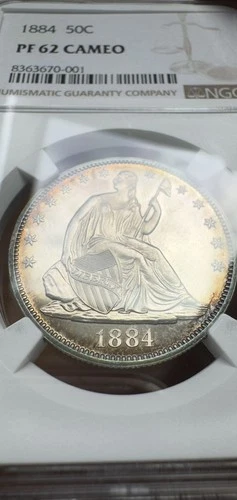 1884 Seated Liberty Half Dollar, CAMEO PROOF, NGC PR-62 Cameo