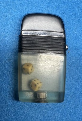 Scripto vu lighter. Dice, black band.  Cloudy Plastic