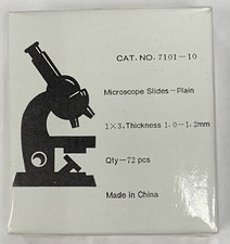 Box Of 72 Microscope Slides Ground Edges 25.4x76.2mm (1”x3”) 1mm-1.2mm Thick