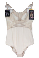 Maidenform Women Shapewear NEW Small Bodysuit Firm Control Slimming beige