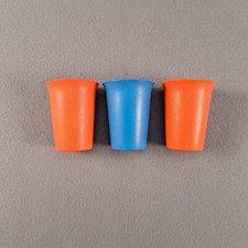 Tupperware 109 Classic Bell Tumbler Cups x3 Red Blue