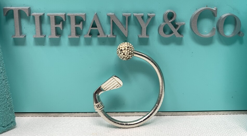 Tiffany&Co Golf Sterling Key Ring - Golf Club and Ball in