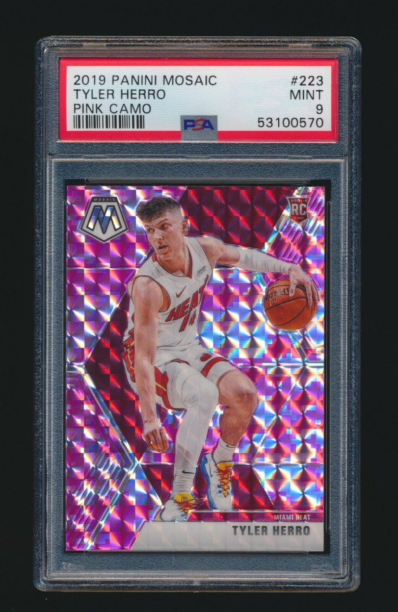 PSA 9 TYLER HERRO 2019-20 PANINI MOSAIC PINK CAMO ROOKIE