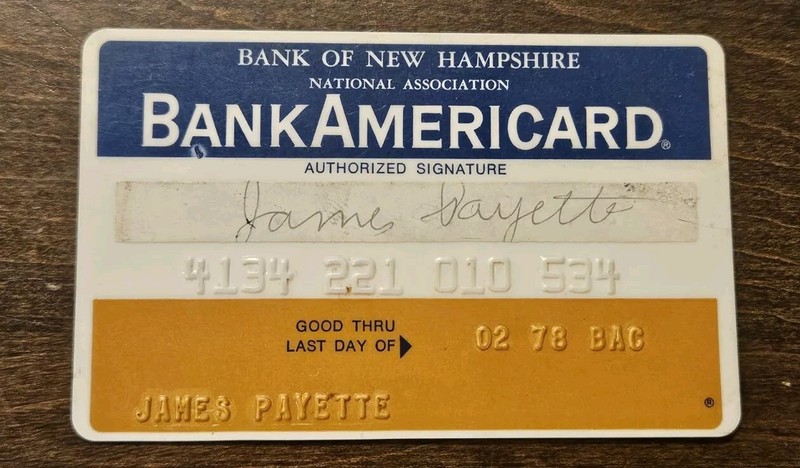 Bank Of New Hampshire BankAmericard Credit Card exp 1978 ~ Our cb10