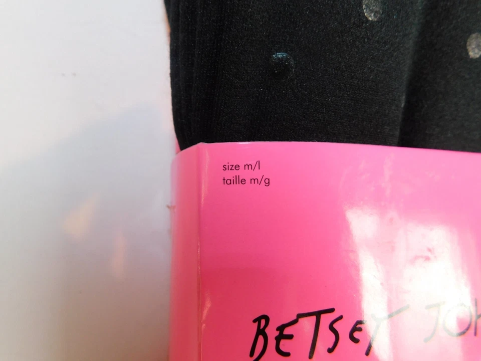 NUEVO CON ETIQUETAS Leggings Betsey Johnson Forrados de Vellón Negros M/L Lunares Transparentes Foto 4 de 4