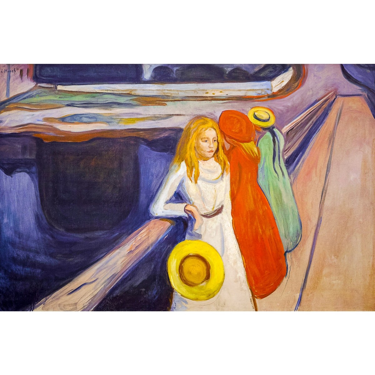 Edvard Munch, The Girls on the Bridge, 1901, Pearl Photo Paper, 28