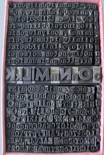Vintage 10 pt assorted letters, includes 1 line of 24 pt letterpress type