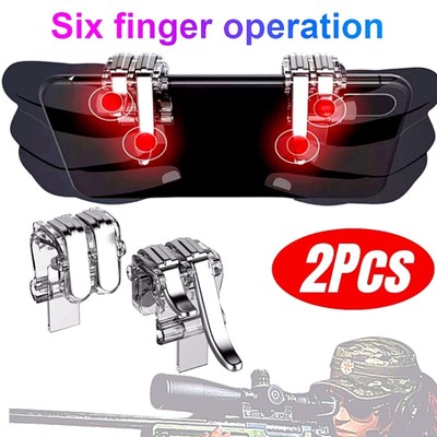 1 Pair Univseal W6 Gaming Trigger Phone Game PUBG Mobile Controller Gamepad