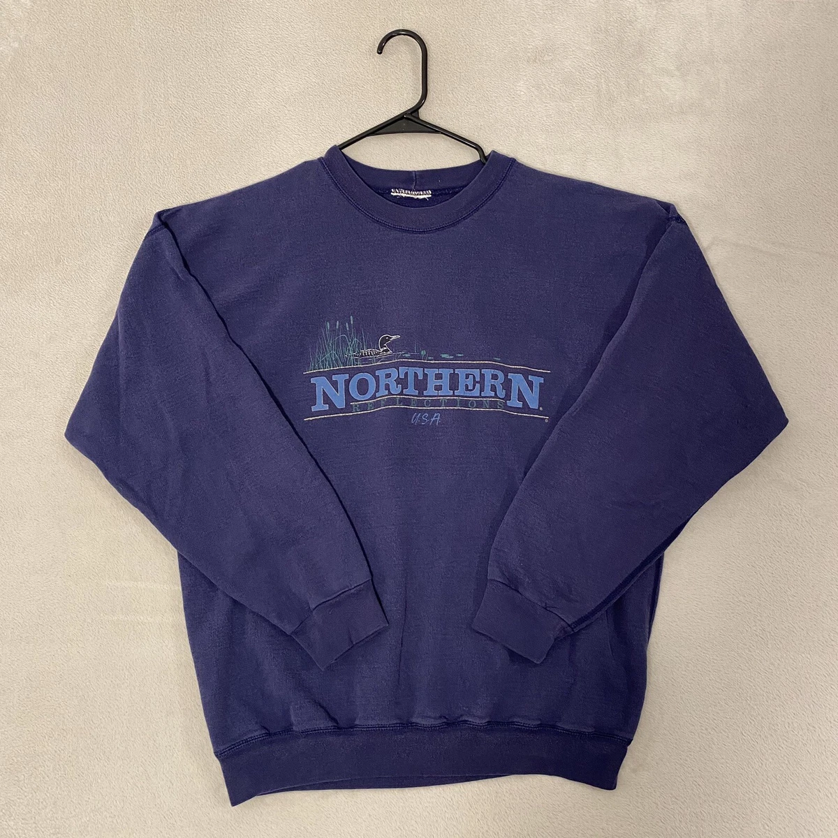 Vintage Northern Reflections Minnesota Loon Sweatshirt Size M Made In USA Nature