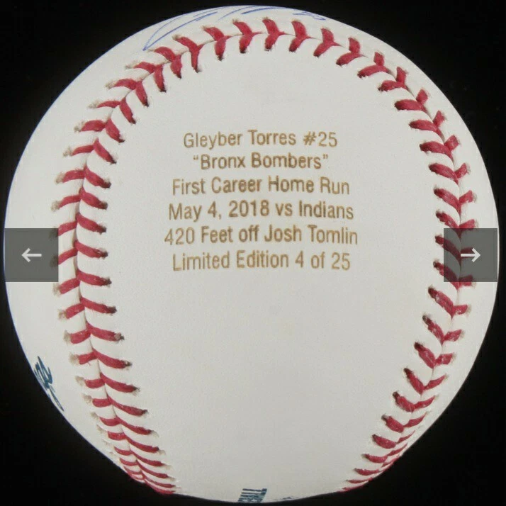 Gleyber Torres Autographed OML Baseball Limited Edition JSA certified  - Image 2 of 4