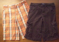 EUC Old Navy Cherokee 2 Pairs Boys Casual Shorts Adj Waist 14 Longer Length